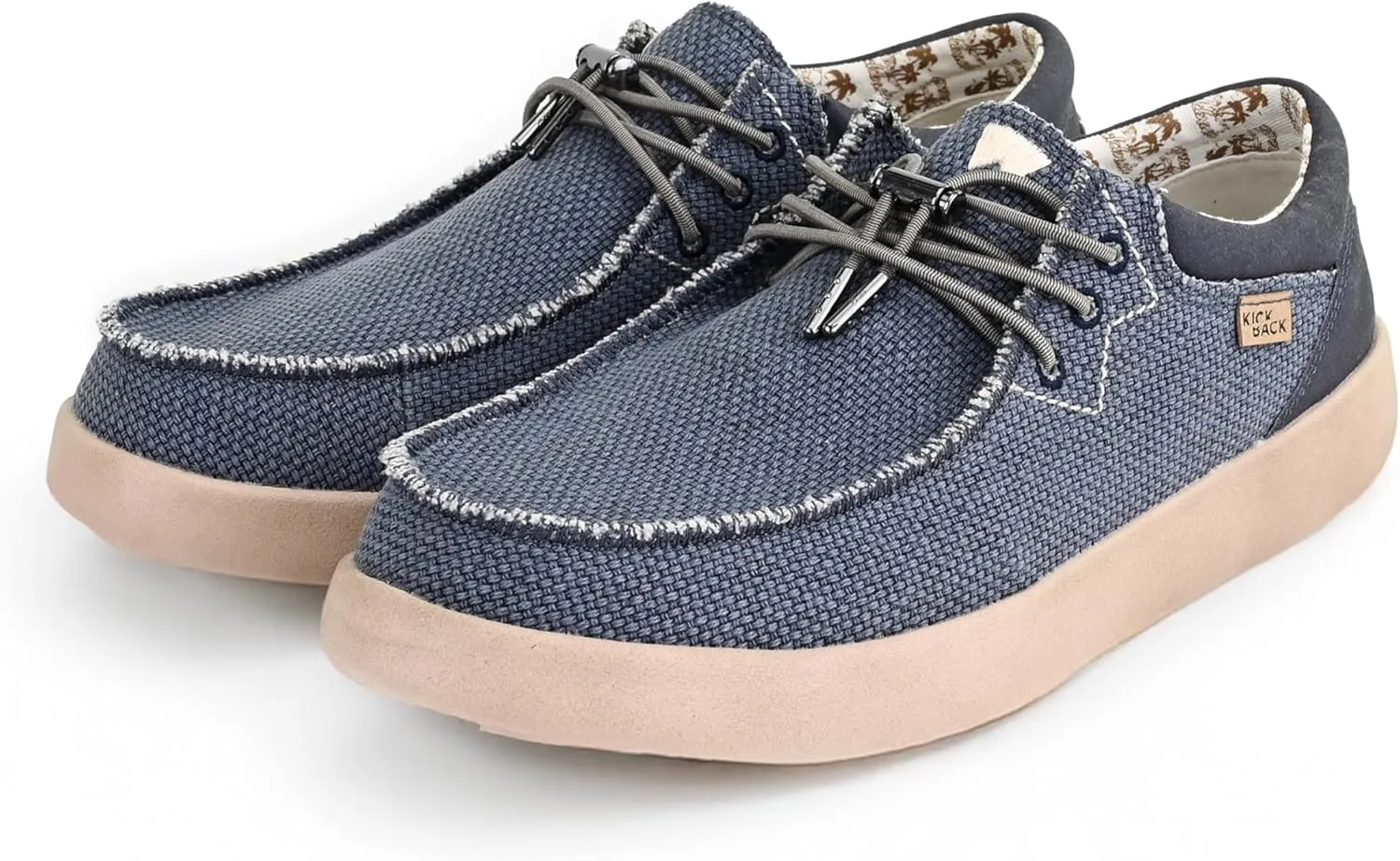 Kickback Haven Shoes - Men's Moccasins - Lightweight Lace Up Mens Smart Casual Shoes - All Day Comfort Mens Canvas Shoes - Men's Slip On Shoes