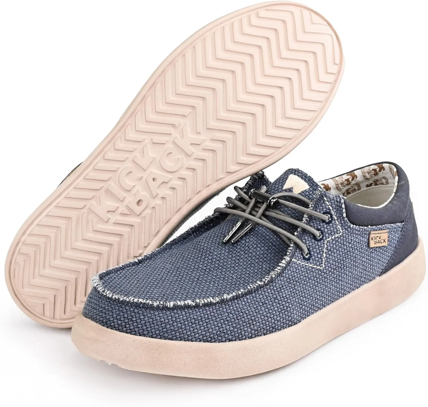 Kickback Haven Shoes - Men's Moccasins - Lightweight Lace Up Mens Smart Casual Shoes - All Day Comfort Mens Canvas Shoes - Men's Slip On Shoes
