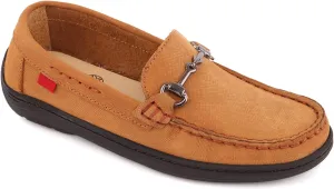 Kids Casual Comfortable Cushion Support Genuine Leather Driving Moccasins Classic Fashion Dress Holiday Slip On Boys Buckle Loafer (Little Kid/Big Kid)