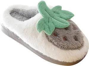 Kids Cute Strawberry 𝐌ushroom Slippers Soft Bottom Comfort Slippers Fleece Plush Warm Cozy Outdoor Tween Shoes