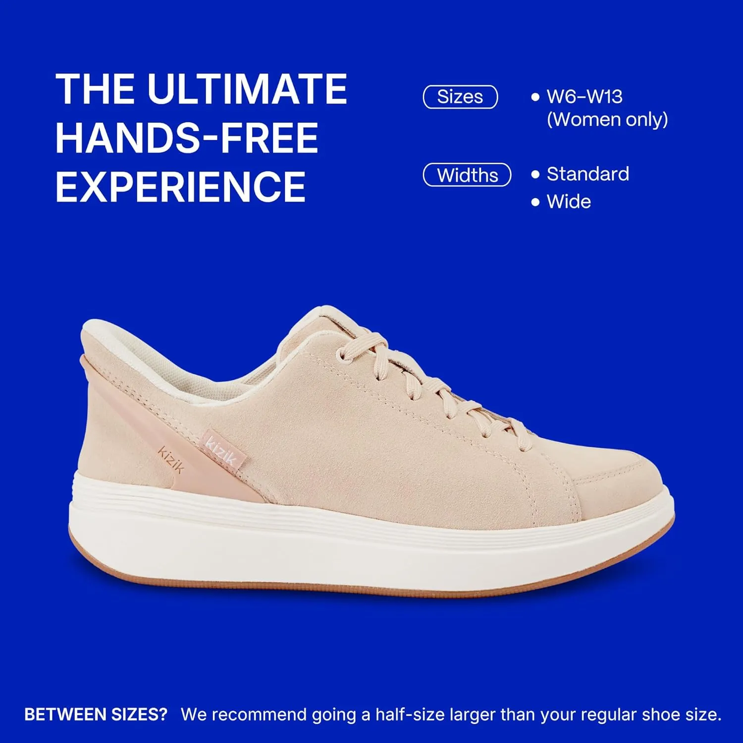 Kizik Womens Shoes: Sydney - Comfortable, Breathable, Casual Slip On Sneakers, Full Grain Tumbled Leather, Hands Free Convenience in a Timeless Style - Regular Width
