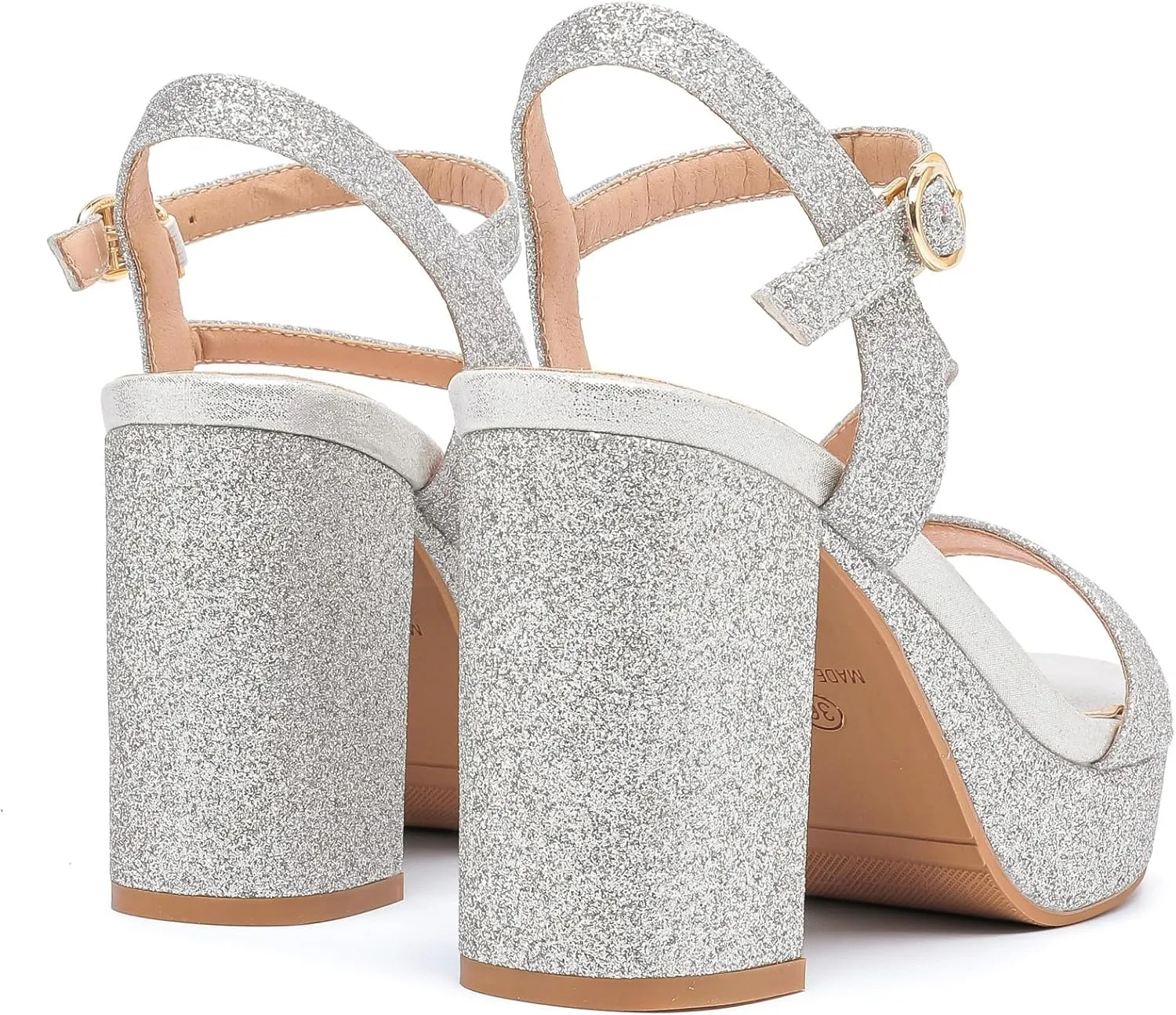 kkdom Platform Heels for Women Strappy Block Chunky High Heels Open Toe Fashion Party Evening Prom Wedding Ankle Buckle Dress Pump Sandals Shoes