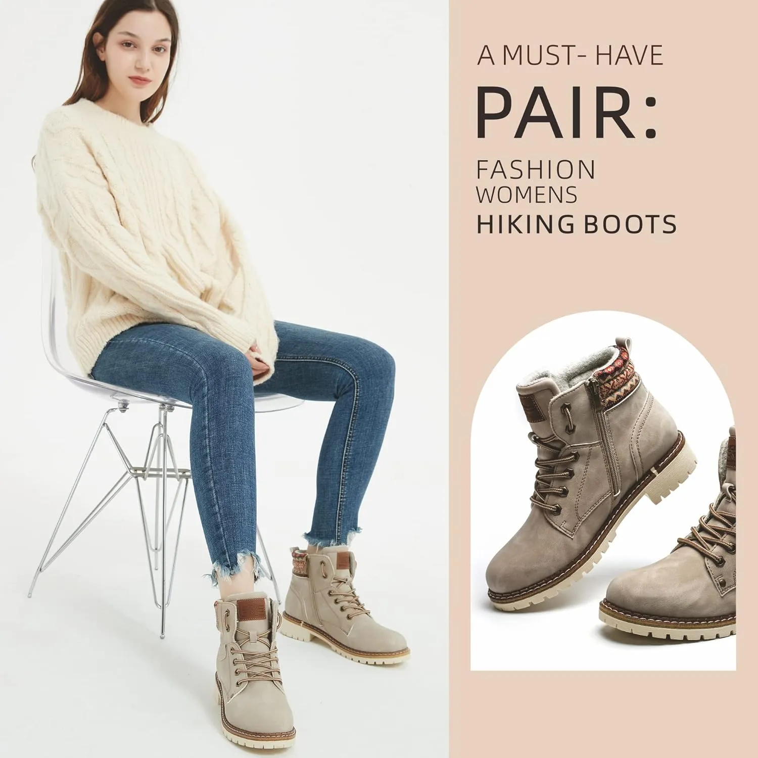 Kkyc Womens Hiking Boots Outdoor Non Slip Casual Boot