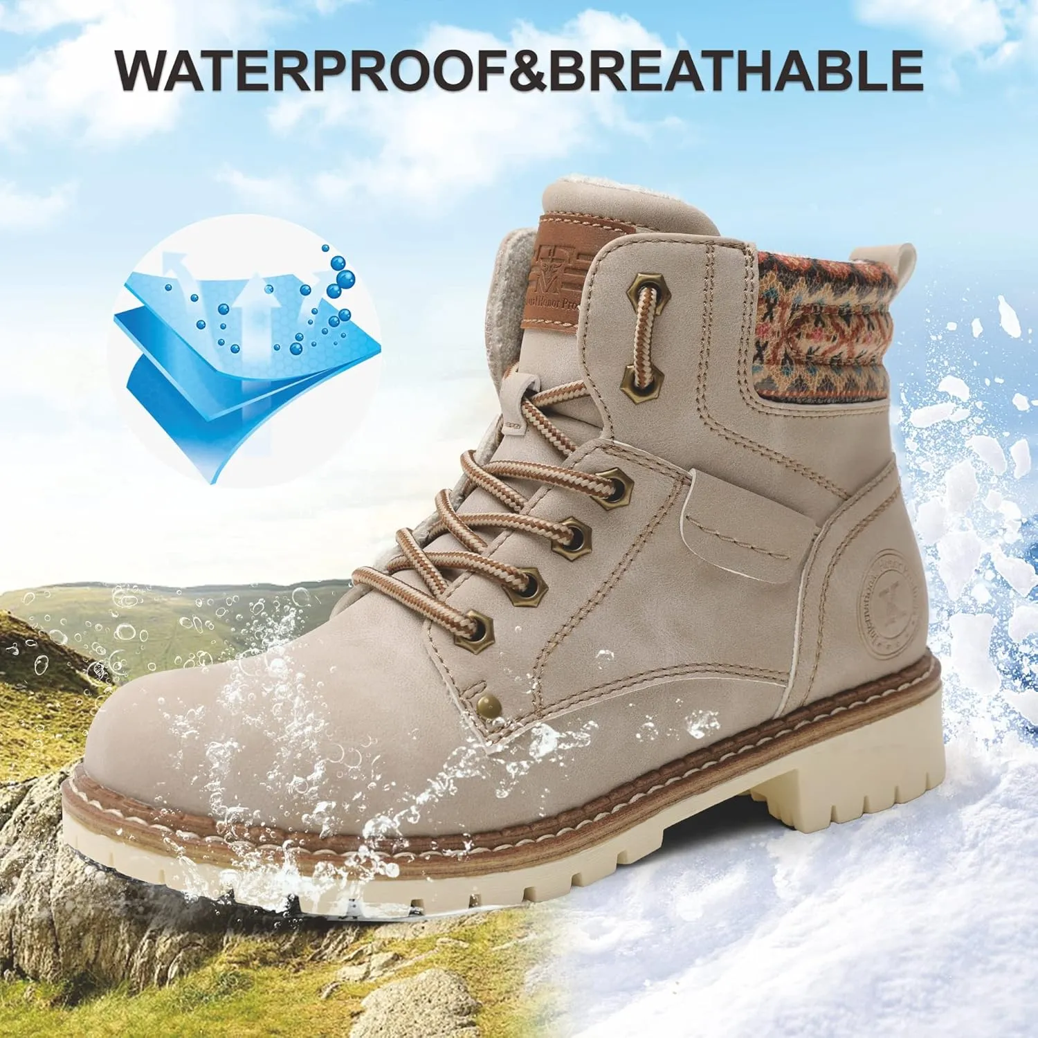 Kkyc Womens Hiking Boots Outdoor Non Slip Casual Boot