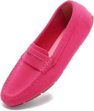 Knit Loafers for Women Comfortable Casual Slip On Driving Flats Shoes Comfortable Walking Boat Shoes