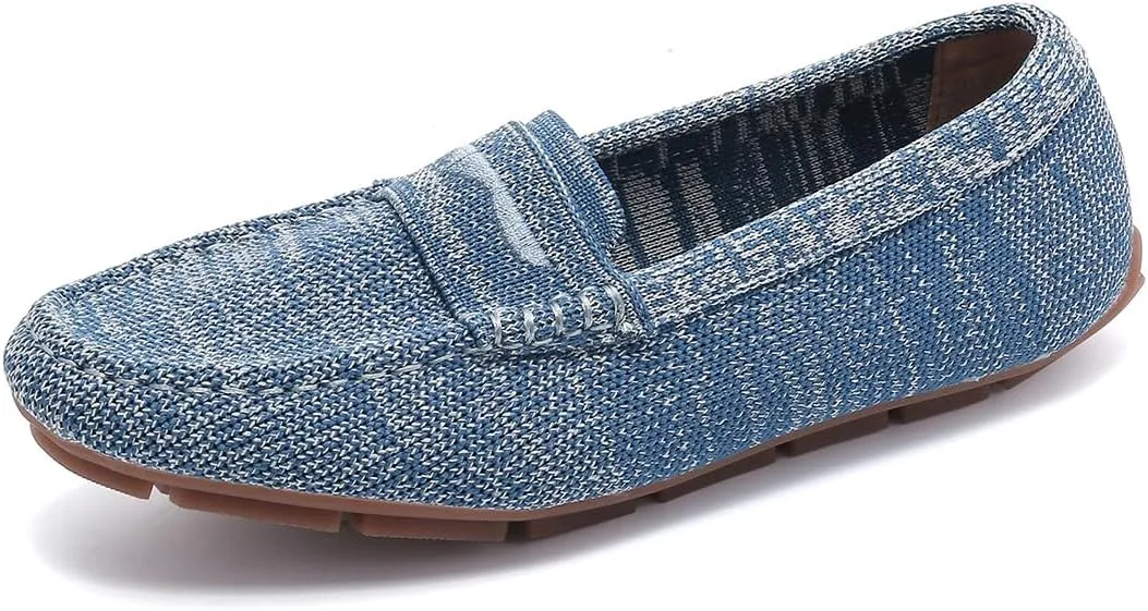 Knit Loafers for Women Comfortable Casual Slip On Driving Flats Shoes Comfortable Walking Boat Shoes