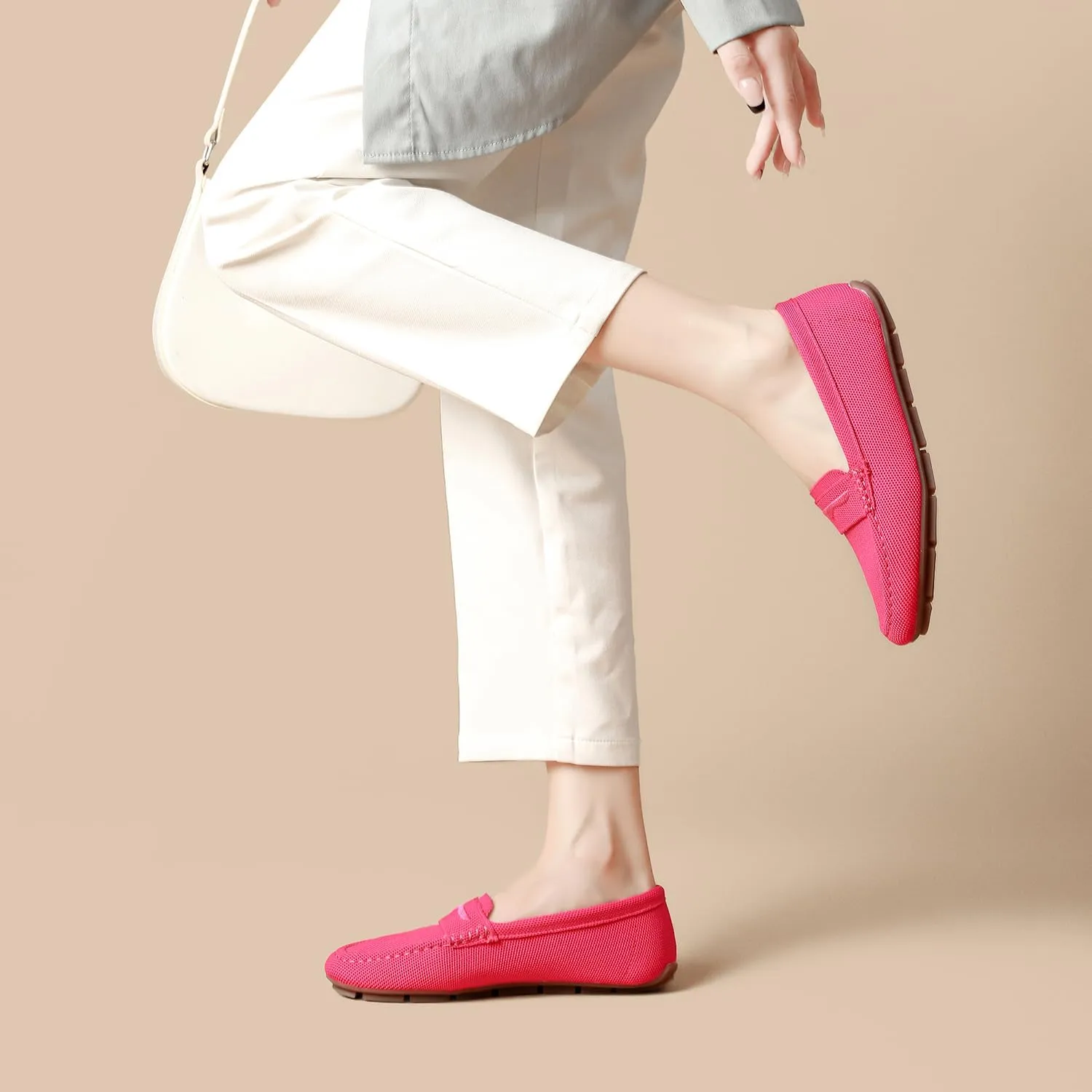 Knit Loafers for Women Comfortable Casual Slip On Driving Flats Shoes Comfortable Walking Boat Shoes