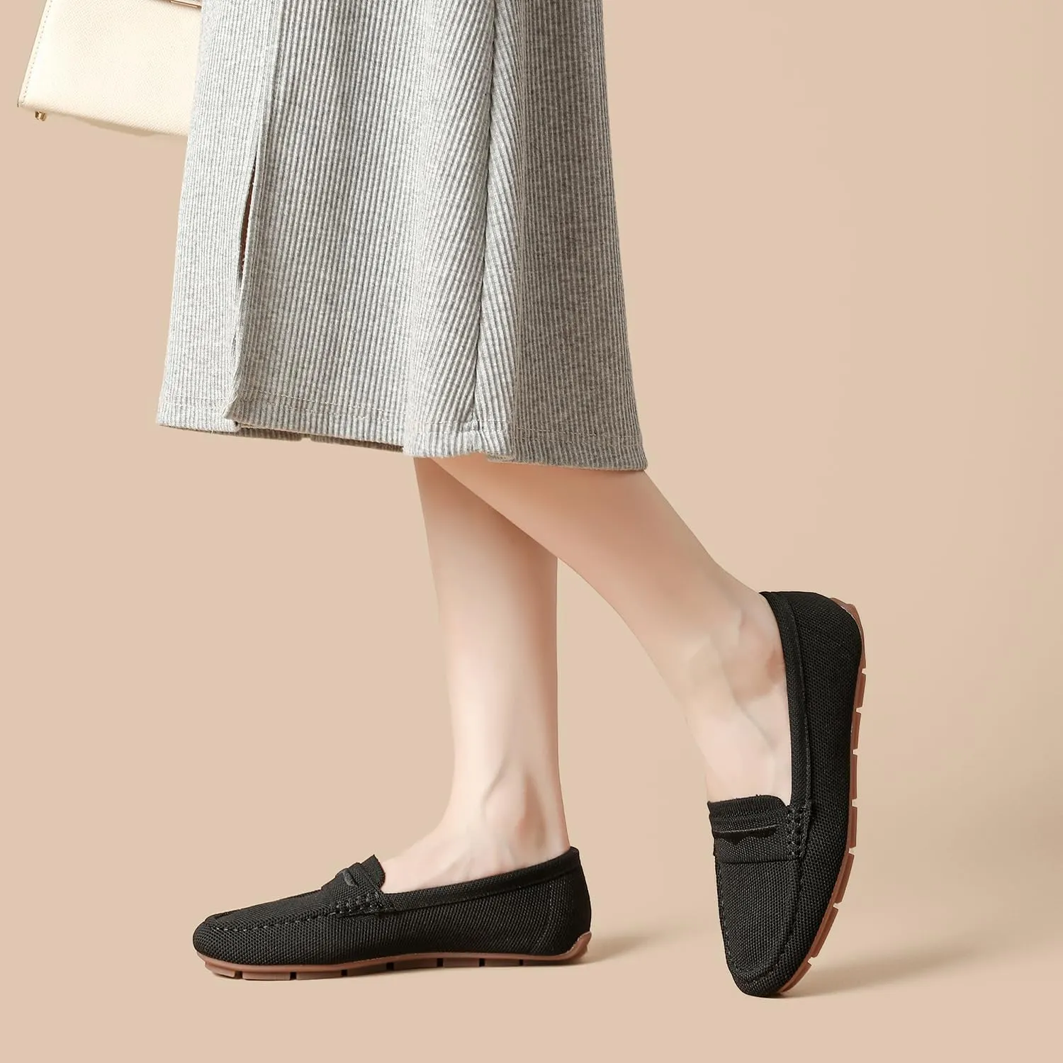 Knit Loafers for Women Comfortable Casual Slip On Driving Flats Shoes Comfortable Walking Boat Shoes