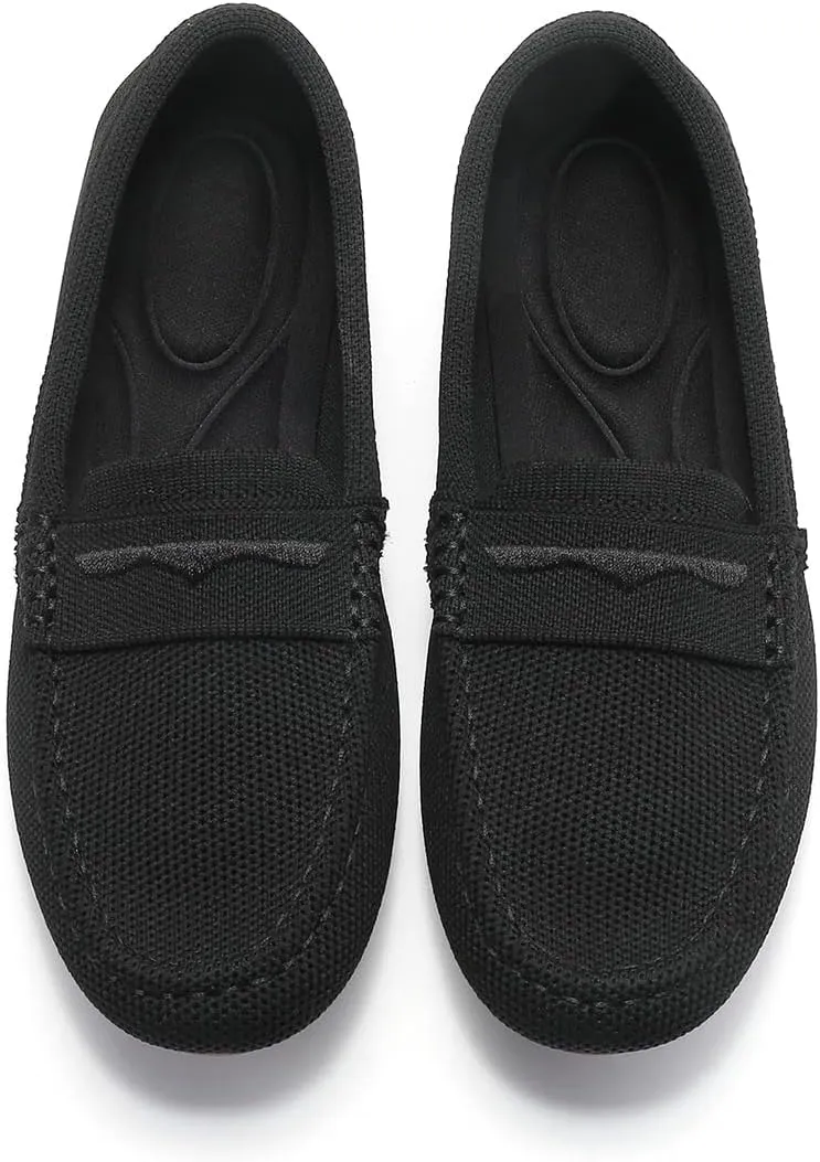 Knit Loafers for Women Comfortable Casual Slip On Driving Flats Shoes Comfortable Walking Boat Shoes