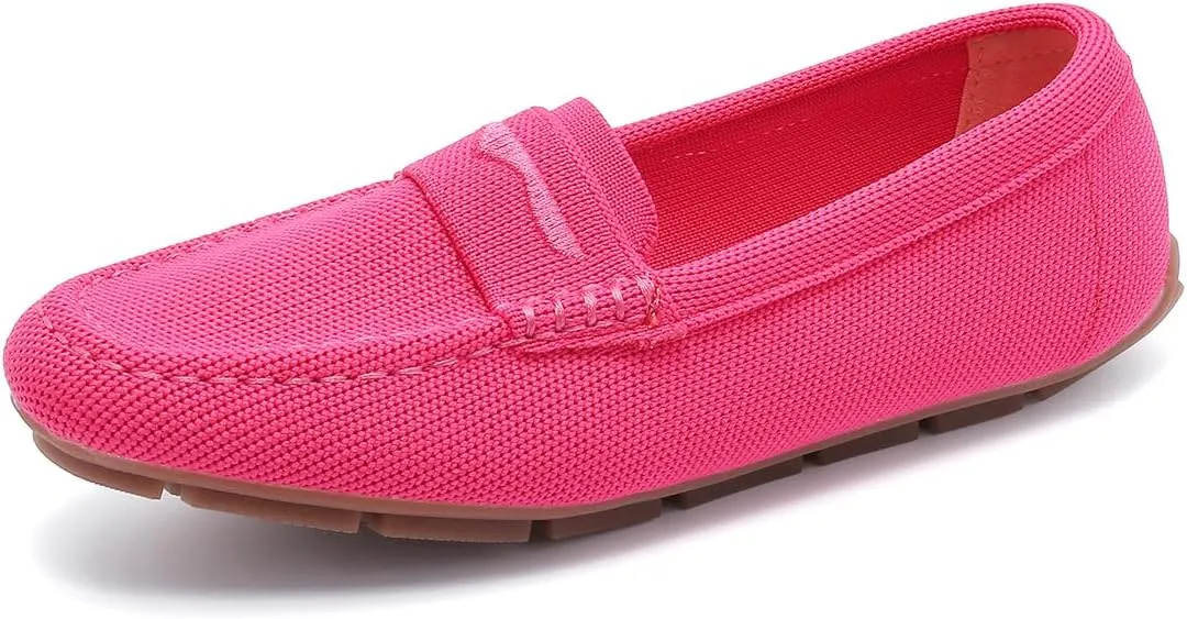 Knit Loafers for Women Comfortable Casual Slip On Driving Flats Shoes Comfortable Walking Boat Shoes