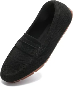 Knit Loafers for Women Comfortable Casual Slip On Driving Flats Shoes Comfortable Walking Boat Shoes