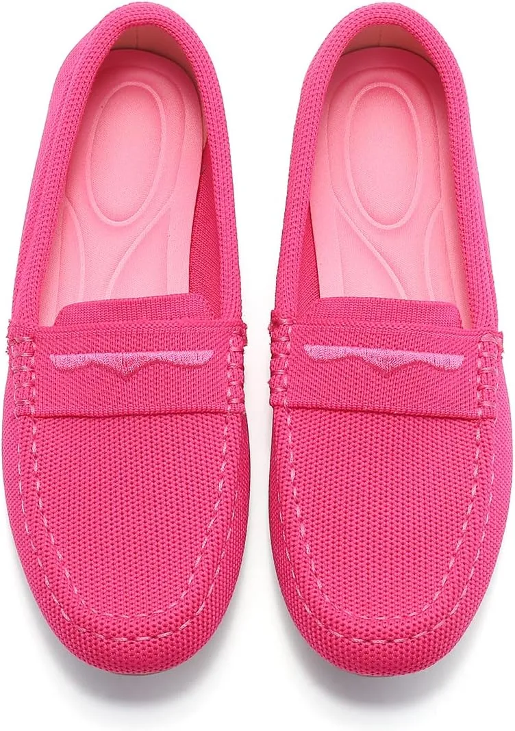 Knit Loafers for Women Comfortable Casual Slip On Driving Flats Shoes Comfortable Walking Boat Shoes