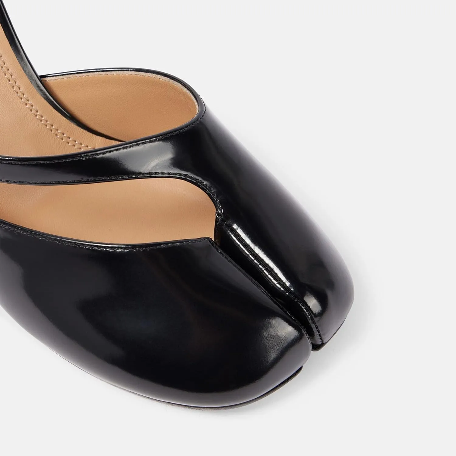 KOKOMOMO Split Toe Chunky Heels for Women Japanese Tabi Shoes Cylindrical Block High Heels Pumps Ankle Strap Buckled Wedding Party Dress Shoes