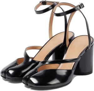 KOKOMOMO Split Toe Chunky Heels for Women Japanese Tabi Shoes Cylindrical Block High Heels Pumps Ankle Strap Buckled Wedding Party Dress Shoes