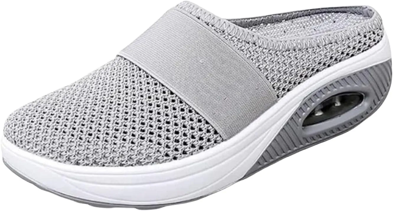 Kubbon Slip On Mules for Womens Light Open Back Shoes Comfort Walking Shoes Breathable Slippers Closed Toe Slides Casual Slippers