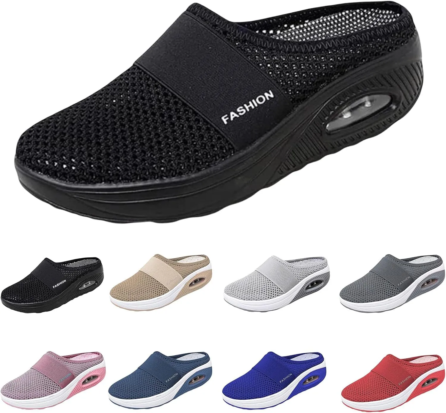 Kubbon Slip On Mules for Womens Light Open Back Shoes Comfort Walking Shoes Breathable Slippers Closed Toe Slides Casual Slippers