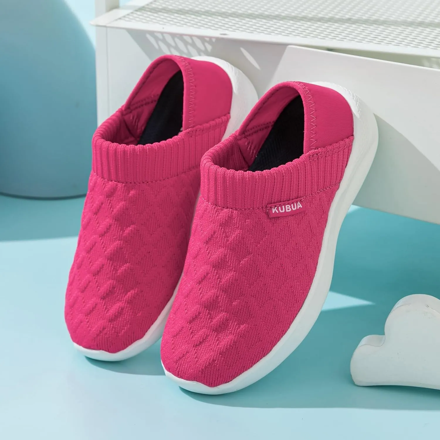 KUBUA Kids Slippers Boys Girls Indoor House Slip on Shoes Outdoor Breathable Garden Loafers Little Big Kid