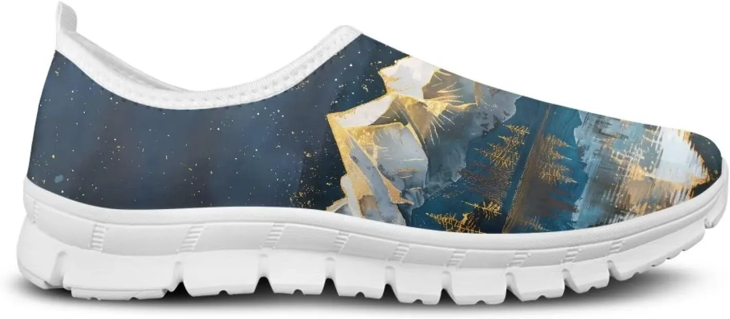 Ladies Slip on Work Casual Tennis Shoes Non-Slip Running Walking Sneakers Lightweight Comfortable Gym Shoes