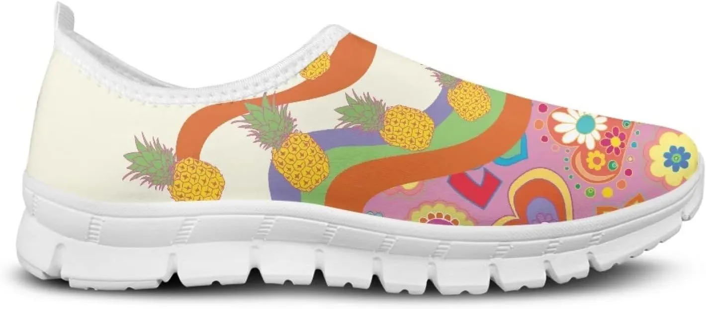 Ladies Slip on Work Casual Tennis Shoes Non-Slip Running Walking Sneakers Lightweight Comfortable Gym Shoes