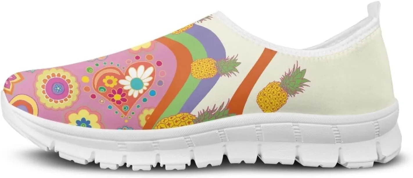 Ladies Slip on Work Casual Tennis Shoes Non-Slip Running Walking Sneakers Lightweight Comfortable Gym Shoes