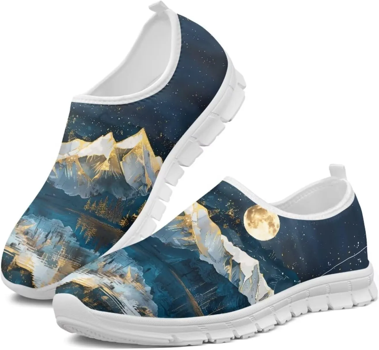 Ladies Slip on Work Casual Tennis Shoes Non-Slip Running Walking Sneakers Lightweight Comfortable Gym Shoes