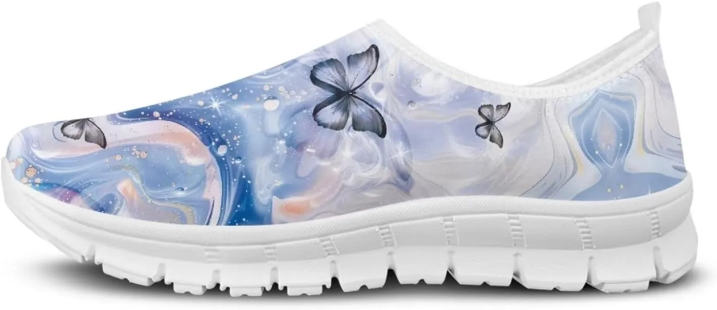 Ladies Walking Shoes Lightweight Tennis Sneakers Casual Mesh Slip On Athletic Breathable Running Shoes