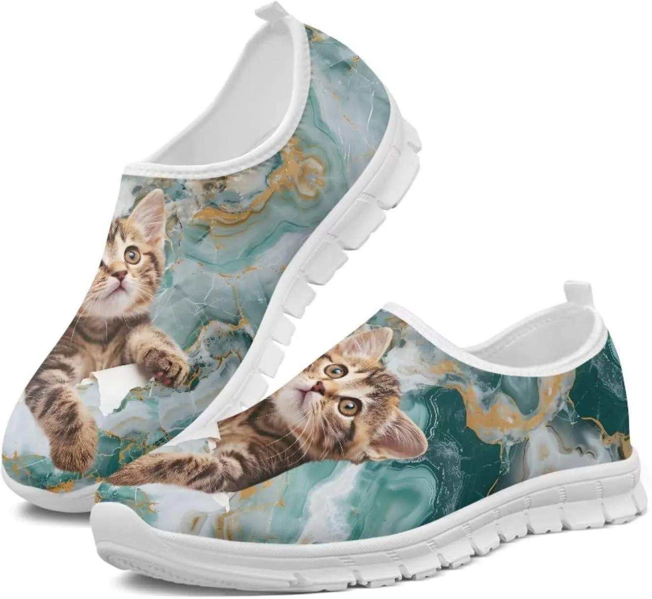 Ladies Walking Shoes Lightweight Tennis Sneakers Casual Mesh Slip On Athletic Breathable Running Shoes