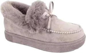 Ladmiple Booties For Women 2024 Winter Snow Boots Classic Fur Lined Slip On Ankle Boots Fashion Casual Warm Loafers Shoes