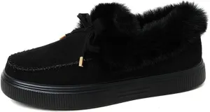 Ladmiple Boots For Women Ankle Booties Winter Snow Boots Warm Comfortable Slip On Outdoor Fur Lined Thickening Walking Shoes