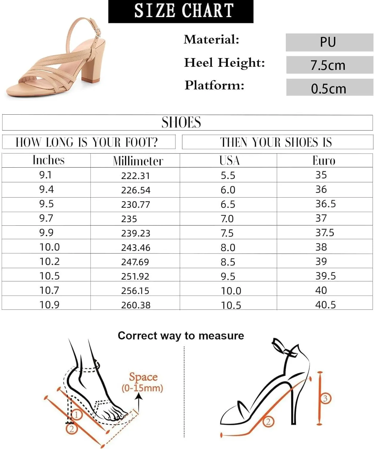 LALA IKAI Women's Strappy Slingback Chunky Heels Open Toe Rhinestones Sandals Fashion Dress Shoes
