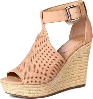 landing craft Women's Peep Toe Platform Sandals Summer Adjustable Buckle Ankle Strap Espadrilles Wedge Sandals