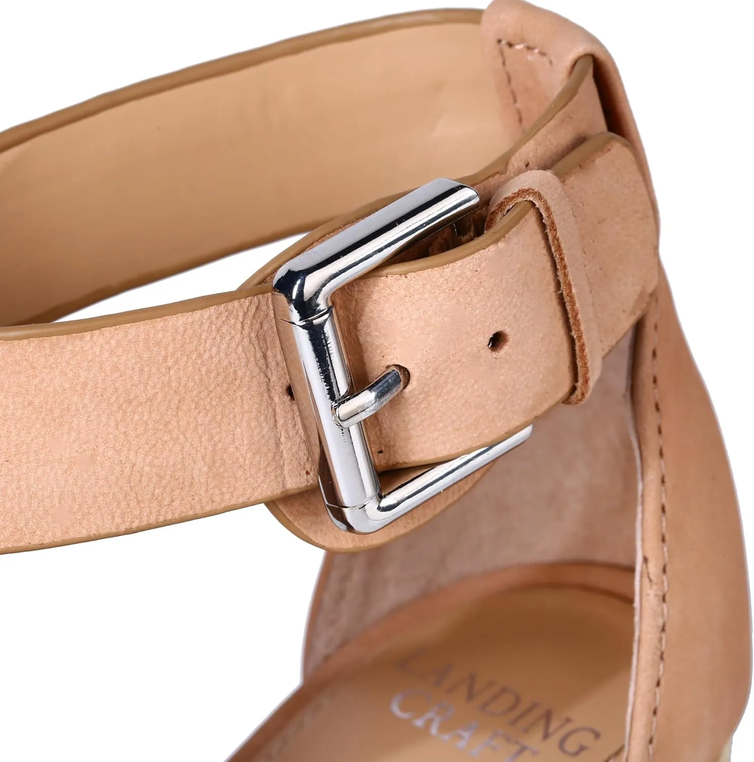 landing craft Women's Peep Toe Platform Sandals Summer Adjustable Buckle Ankle Strap Espadrilles Wedge Sandals