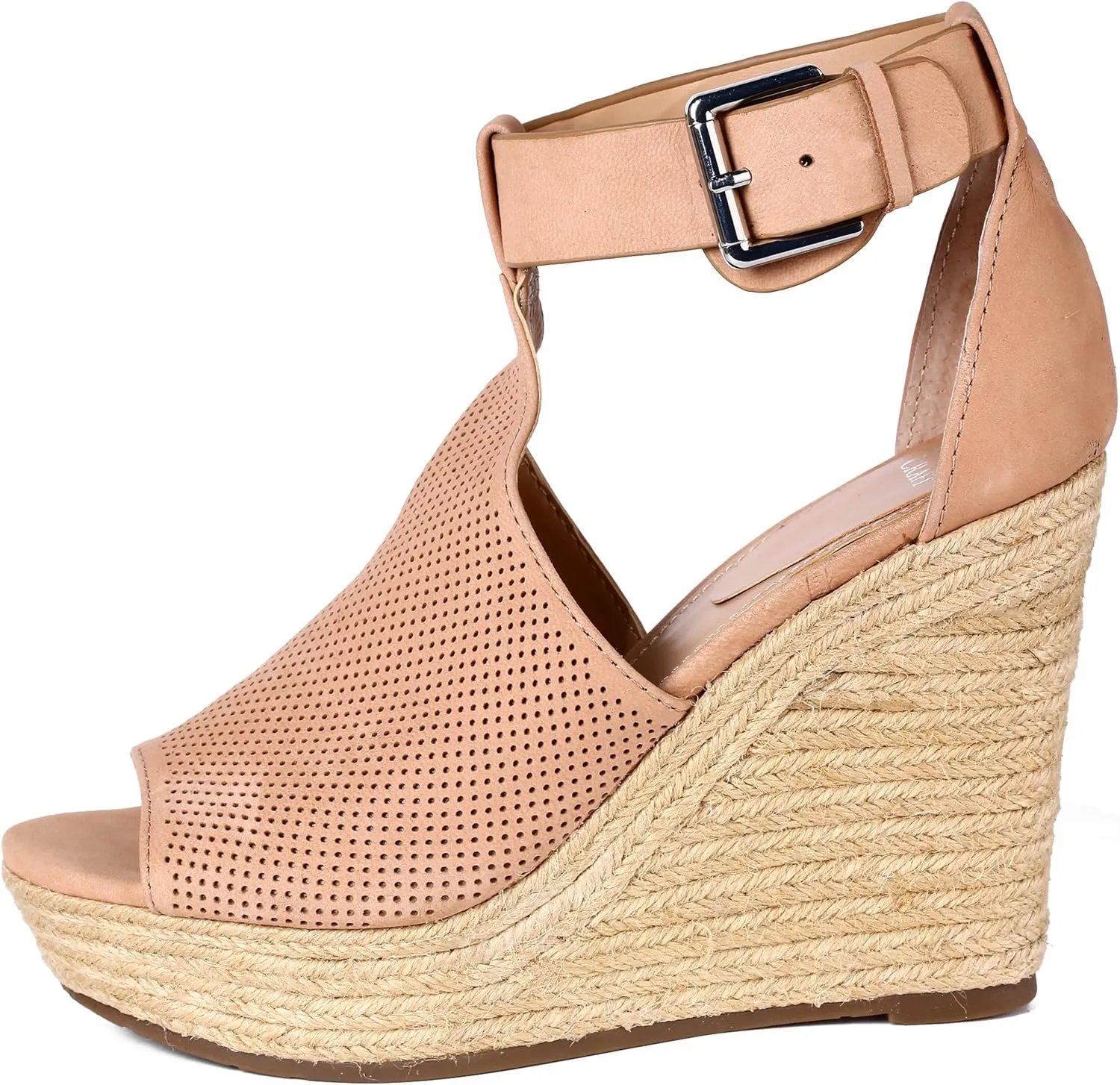 landing craft Women's Peep Toe Platform Sandals Summer Adjustable Buckle Ankle Strap Espadrilles Wedge Sandals