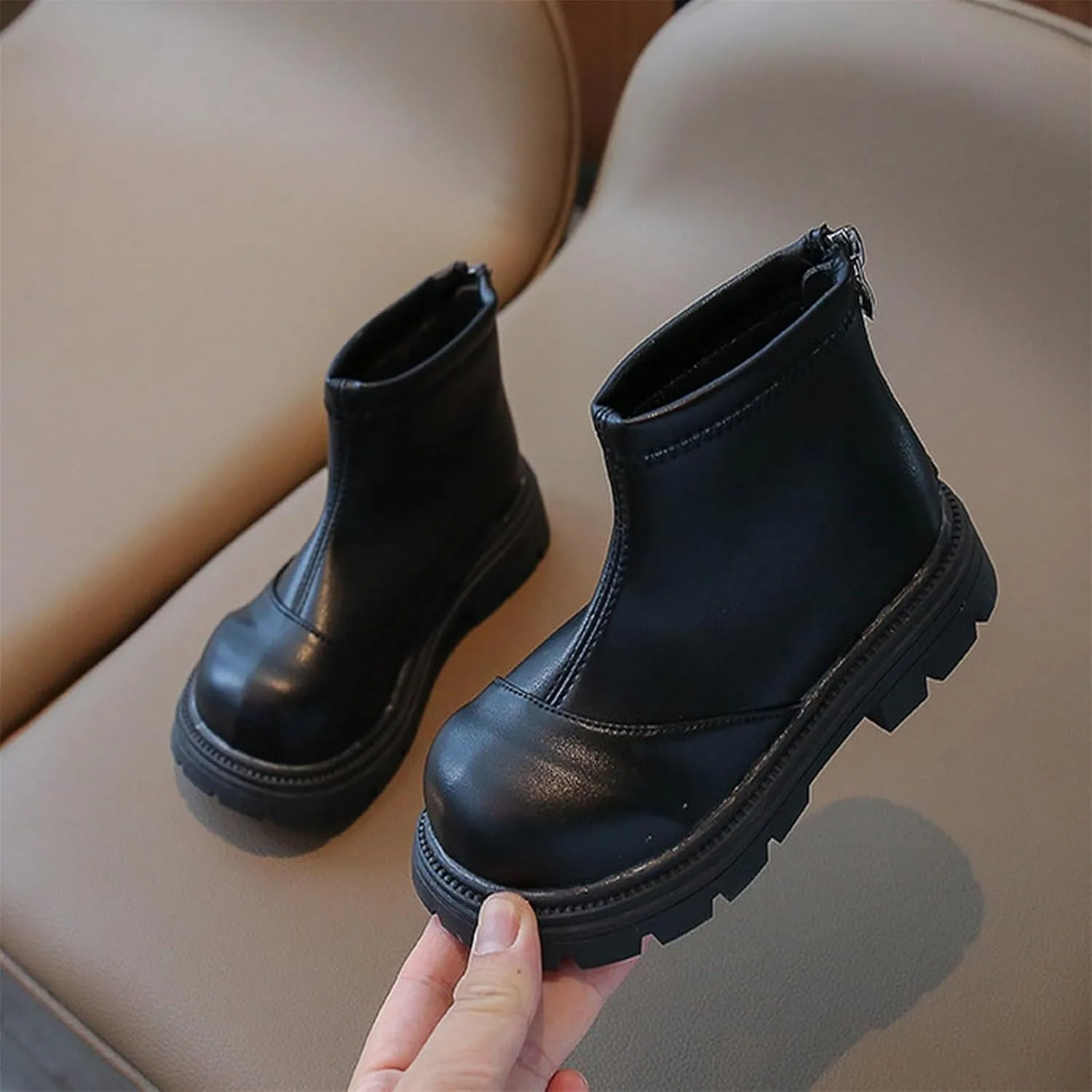 Leather Soft Booties For Toddler Baby Boys Girls Kids 𝐖aterproof Boots Sole Non Slip Shoes Light Comfy Fashion Boots