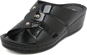 Leisure flat sandals, sporty women's mules made of leather, practical work shoes, comfortable slippers