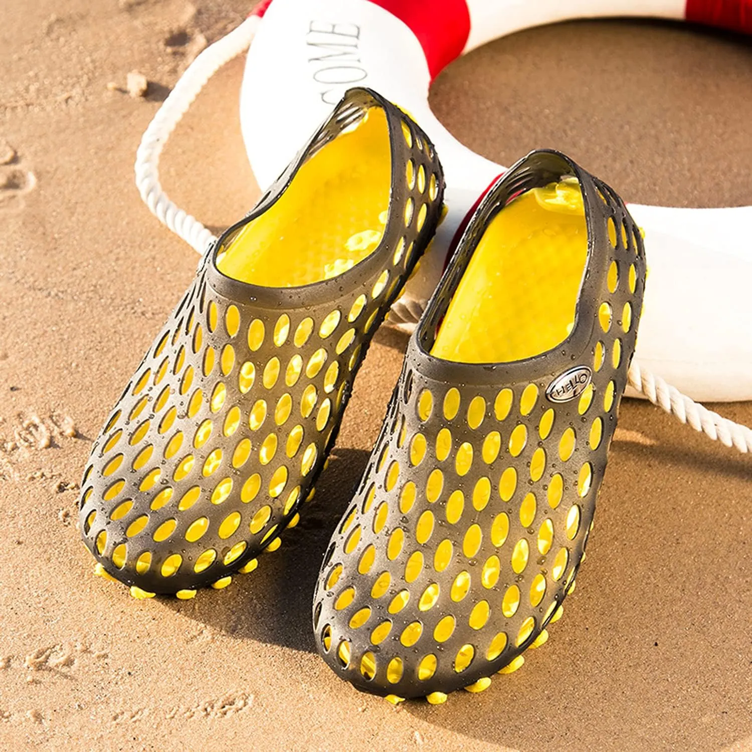LIBINXIF Women's Men's Mesh Breathable Quick-Drying Beach Slippers Anti-Slip Garden Clogs Mules Shoes Shower Shoes Water Walking Shoes