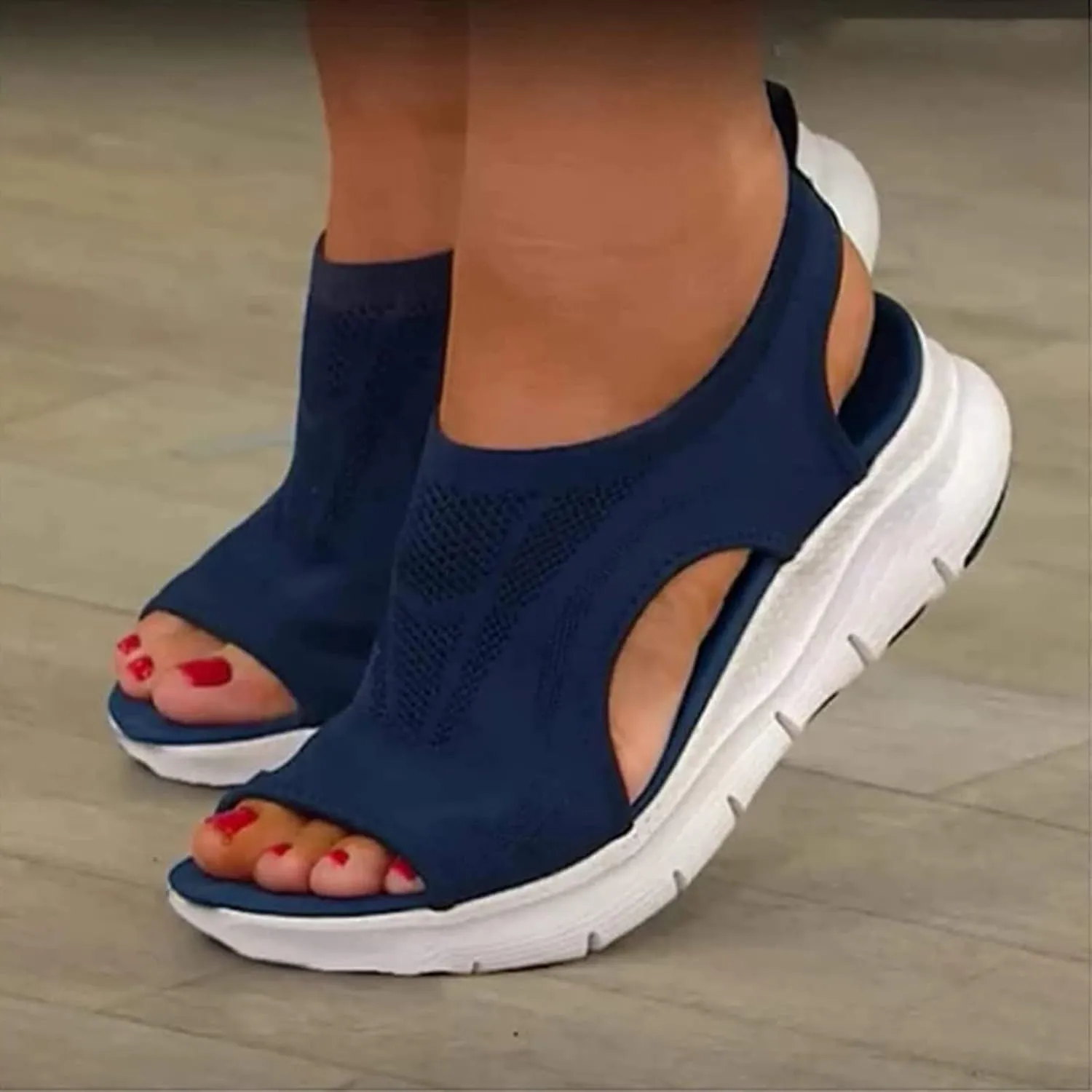 Libiyi - Libiyi Sandals Women, Libiyi Women's Comfy Orthotic Sandals, Libiyi Peep Toe Cutout Zipper Chunky Heeled Sandals