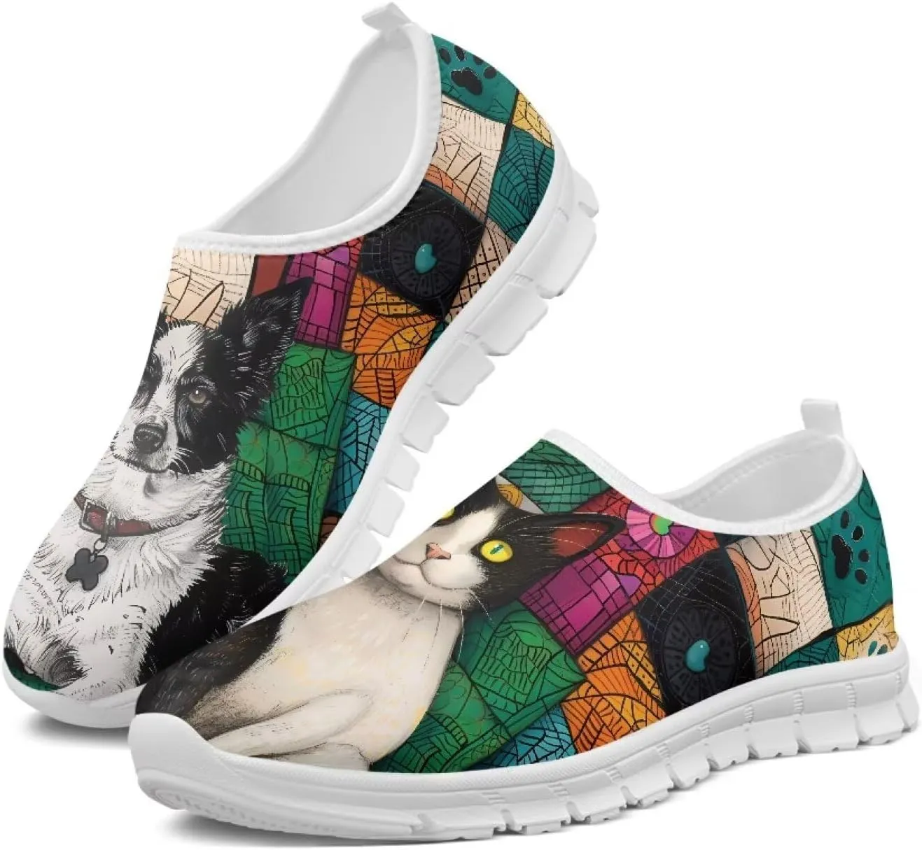 Lightweight Sneakers for Women Slip On Casual Shoes Comfortable Low Cut Loafers Non Slip Breathable Walking Running Shoes Outdoor Sport Sneakers US 5.5-11.5