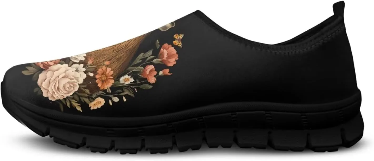 Lightweight Walking Shoes for Women Breathable Mesh Painted Shoes Non-Slip Sports Sneakers Casual Fashion Loafers US Size 5.5-11.5