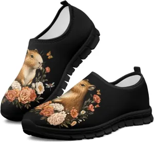 Lightweight Walking Shoes for Women Breathable Mesh Painted Shoes Non-Slip Sports Sneakers Casual Fashion Loafers US Size 5.5-11.5