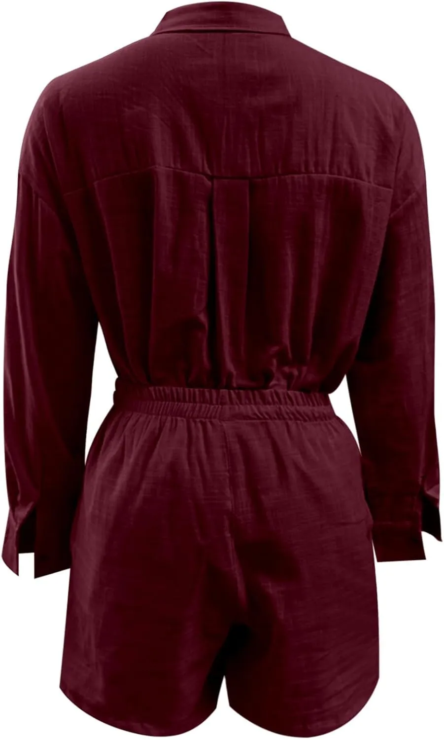 Linen Set for Women Long Sleeve Button down Shirts Matching Boxer Shorts Sets Loungewear Matching Sets Women Clothing
