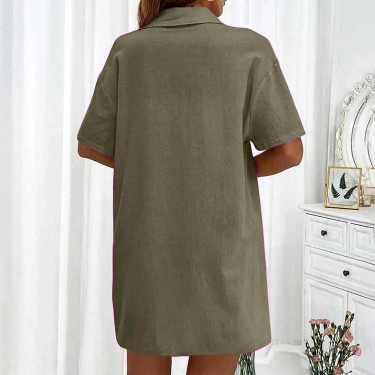 Linen Set for Women Two Piece Summer Shorts Button down Shirt Dressy Causal Comfy Matching Set Track Suits Sweat Suit