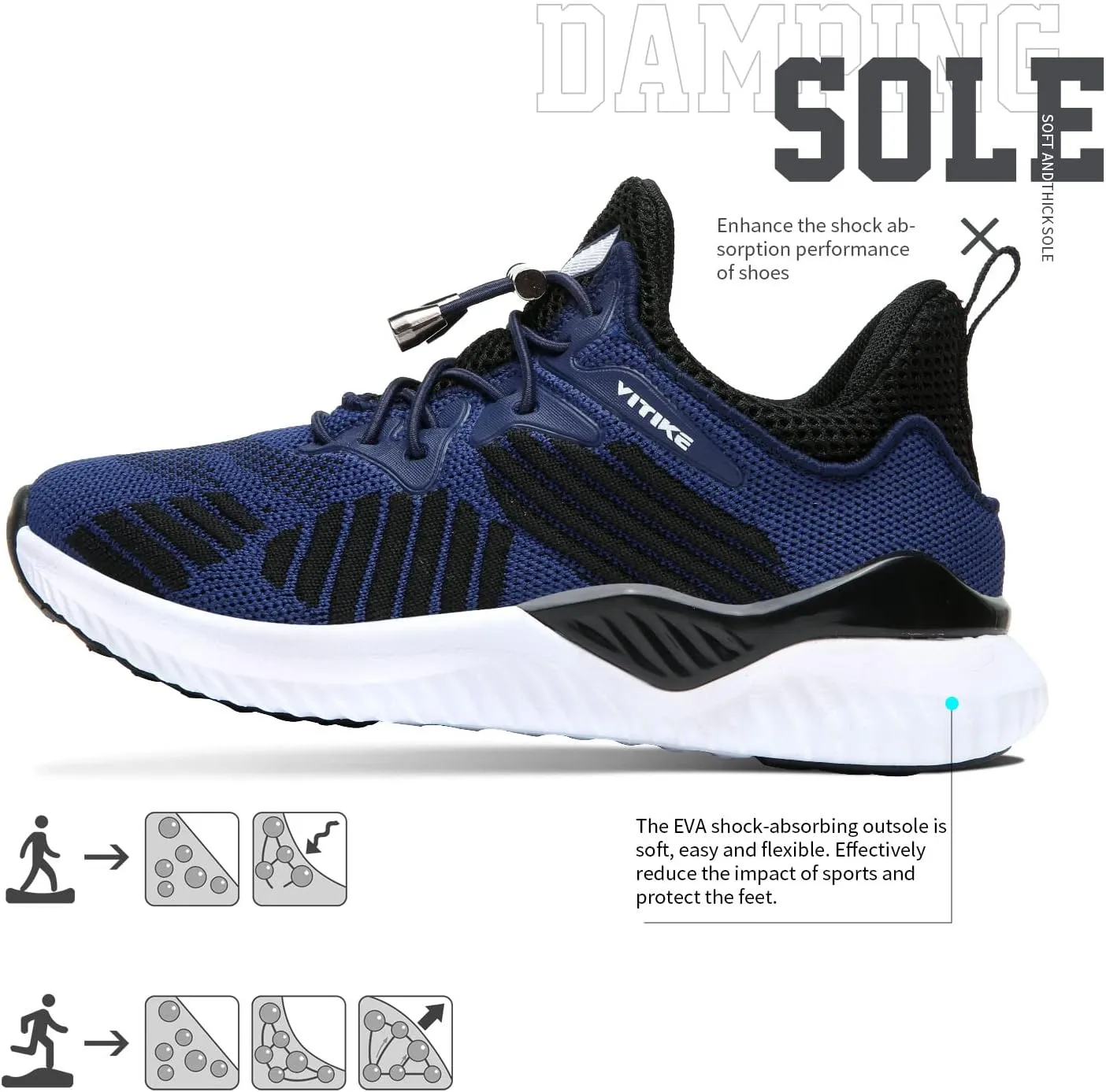 Littleplum Boys Running Shoes Slip On Kids Sneakers Mesh Tennis Shoes Lightweight Breathable for Athletic Gym School Sport