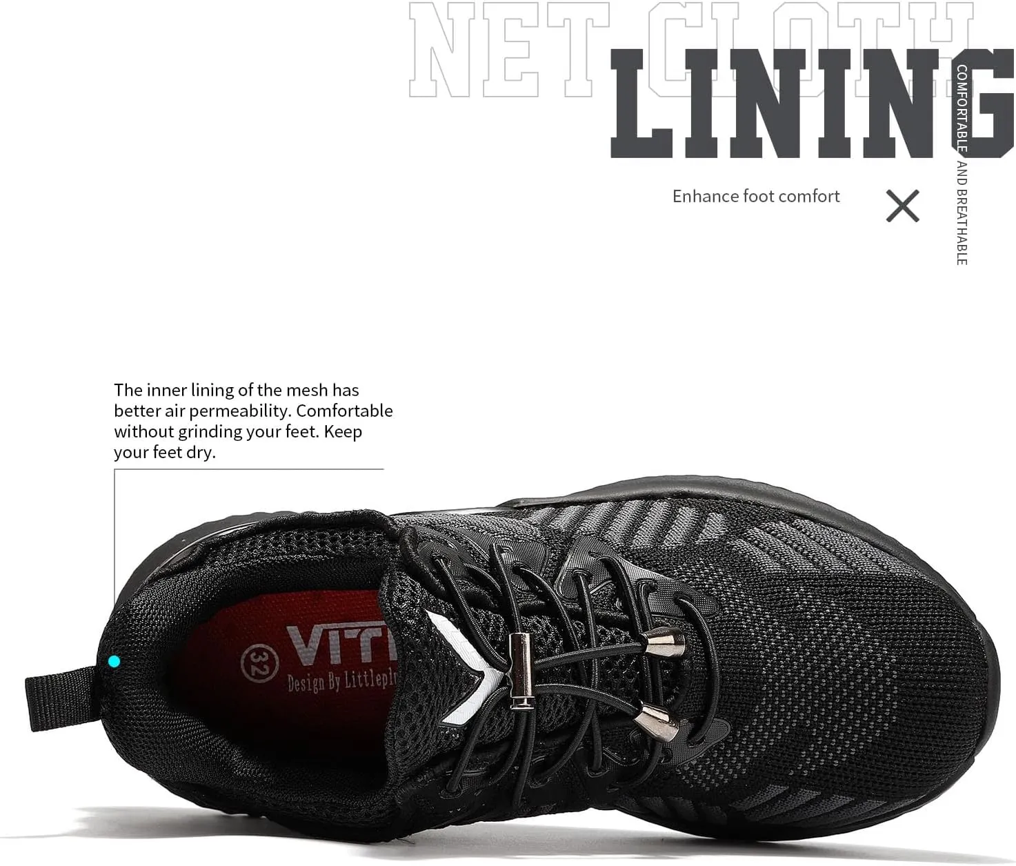Littleplum Boys Running Shoes Slip On Kids Sneakers Mesh Tennis Shoes Lightweight Breathable for Athletic Gym School Sport