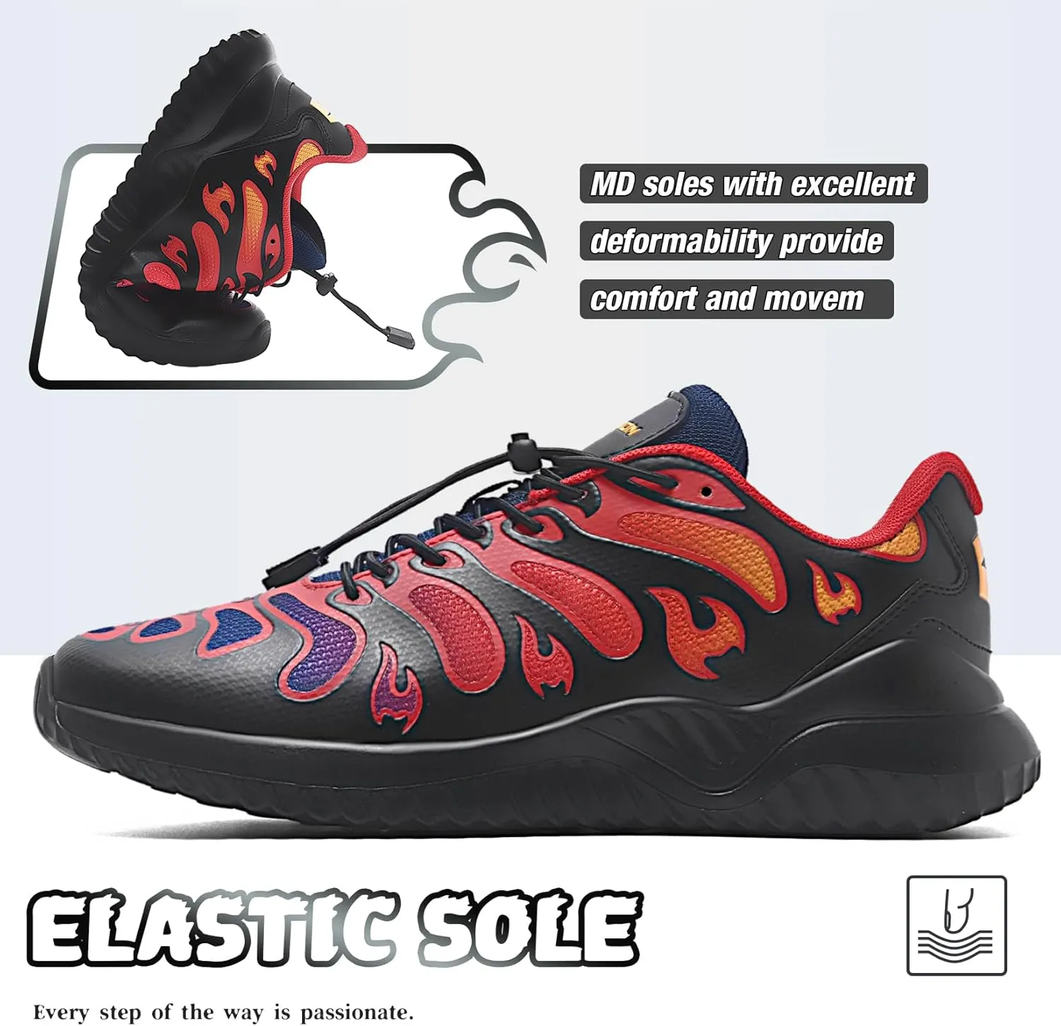 Littleplum Boys Running Shoes Slip On Kids Sneakers Mesh Tennis Shoes Lightweight Breathable for Athletic Gym School Sport