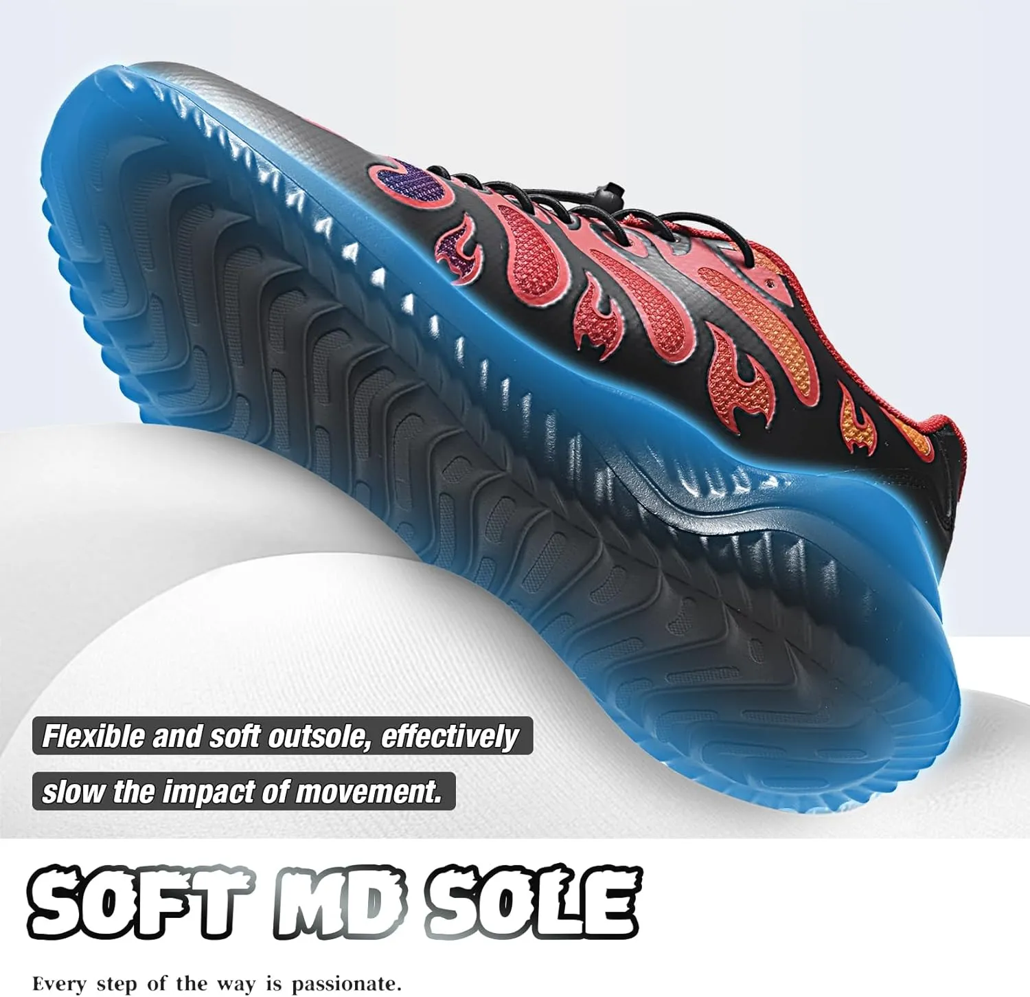 Littleplum Boys Running Shoes Slip On Kids Sneakers Mesh Tennis Shoes Lightweight Breathable for Athletic Gym School Sport