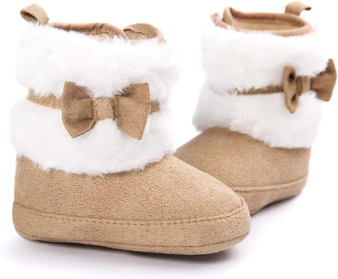 LIVEBOX Prewalker Toddler Boots Premium Soft Anti-Slip Sole Warm Winter Boots for Infant Baby Girls