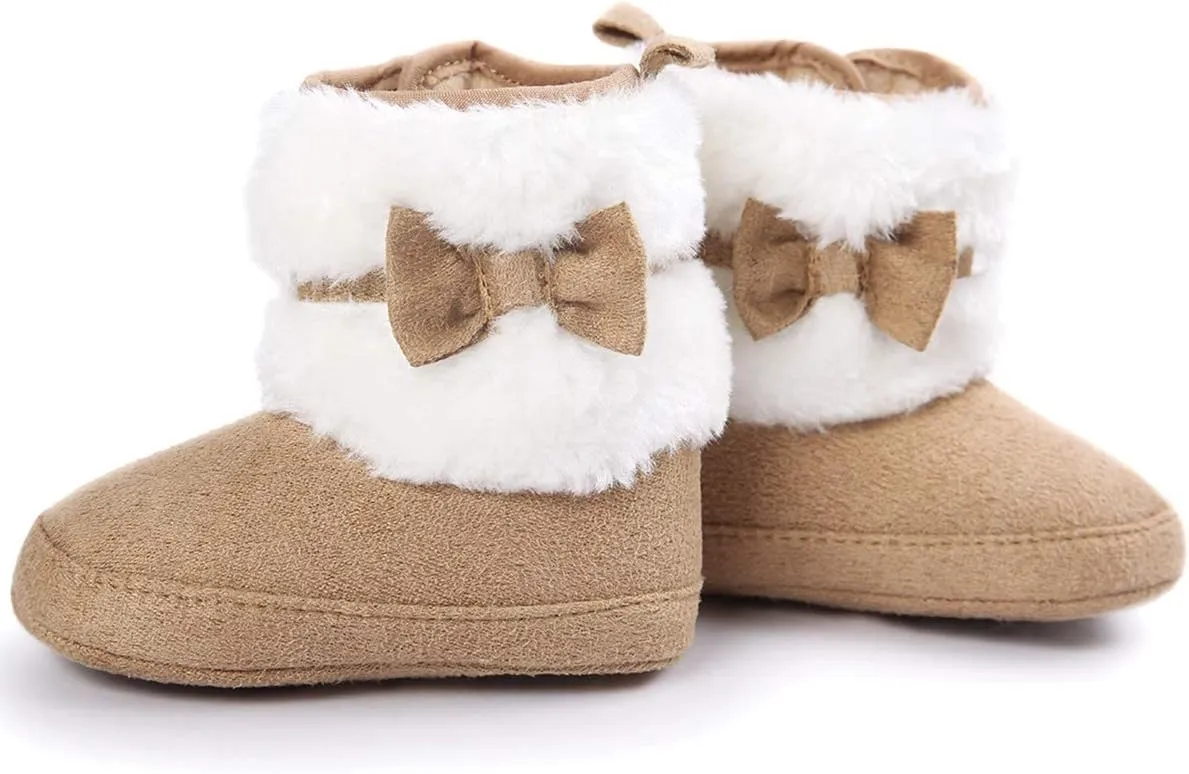 LIVEBOX Prewalker Toddler Boots Premium Soft Anti-Slip Sole Warm Winter Boots for Infant Baby Girls
