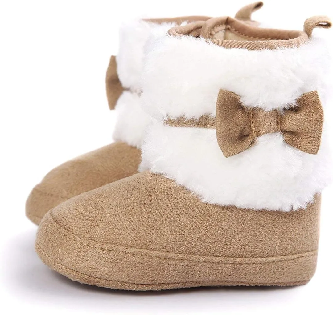 LIVEBOX Prewalker Toddler Boots Premium Soft Anti-Slip Sole Warm Winter Boots for Infant Baby Girls