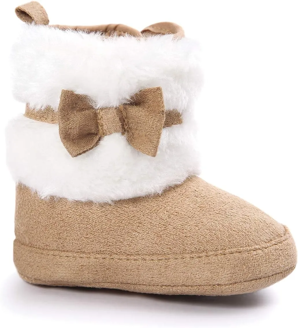 LIVEBOX Prewalker Toddler Boots Premium Soft Anti-Slip Sole Warm Winter Boots for Infant Baby Girls